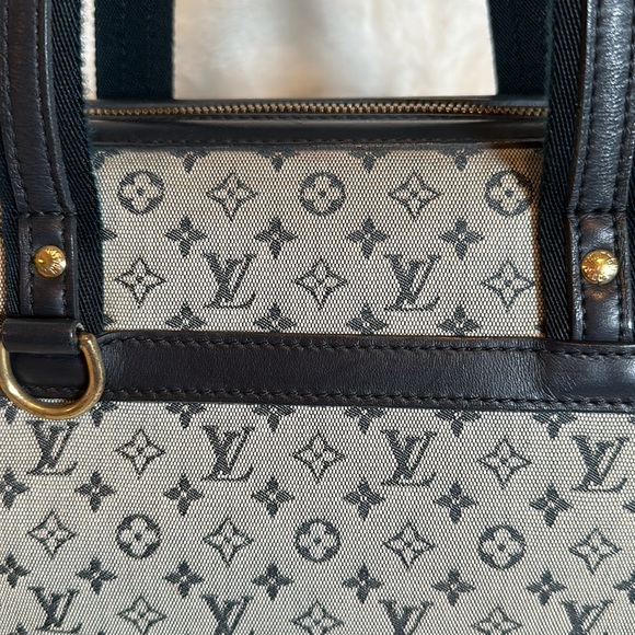 LOUIS VUITTON 💙🩶 Min Lin Jospehine blue denim tote Great 22 yr old Vintage Bag - Picture 6 of 15